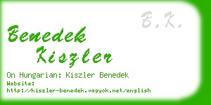 benedek kiszler business card